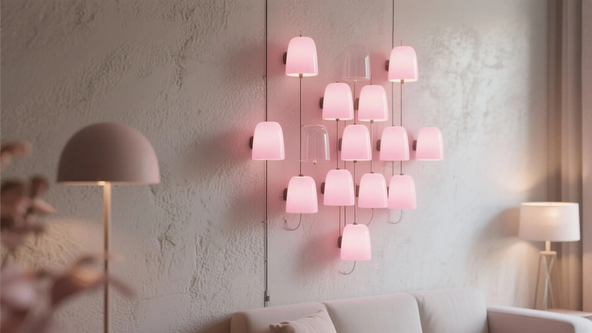 5. Clustered Mini Pink Lights for Artistic Effect
