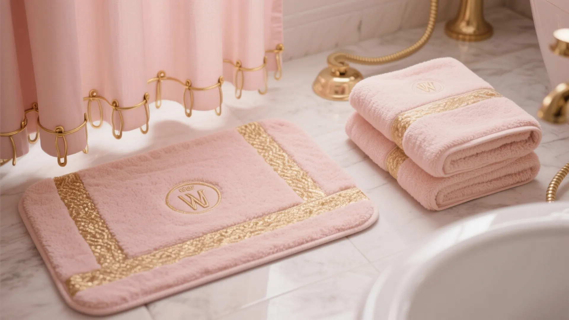 Layered Textiles in Pink and Gold