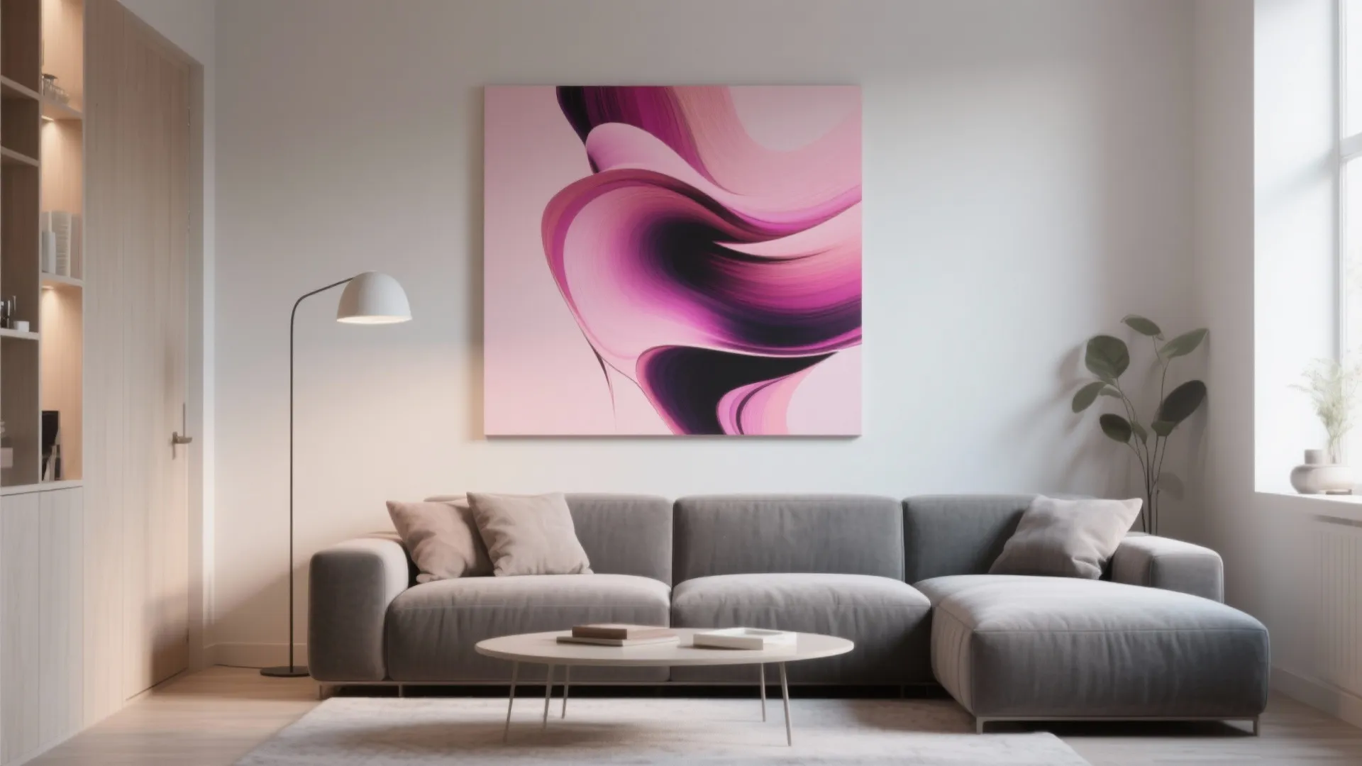 Statement Artwork in Pink & Gray
