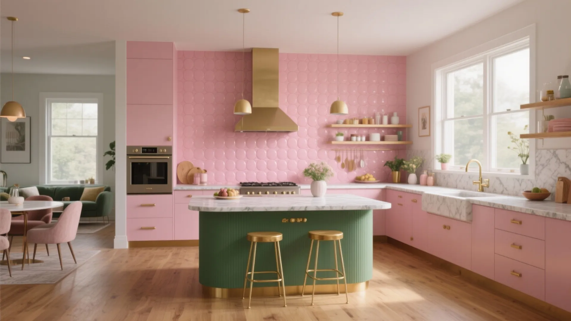 5 Pink and Green Kitchen Ideas