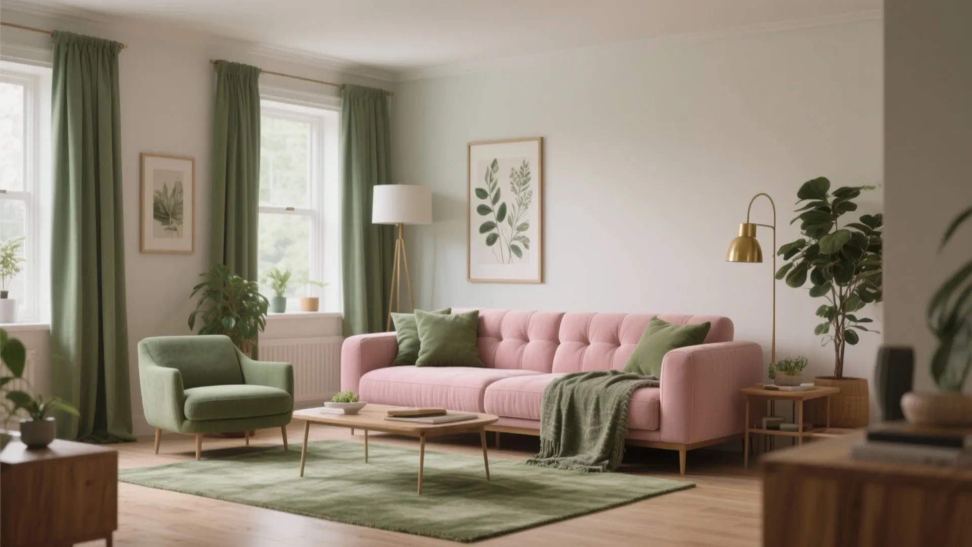 5 Pink and Green Living Room Ideas