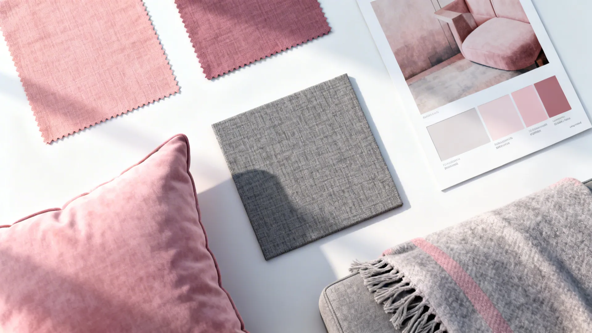 2. Pink Accents, Grey Neutrals