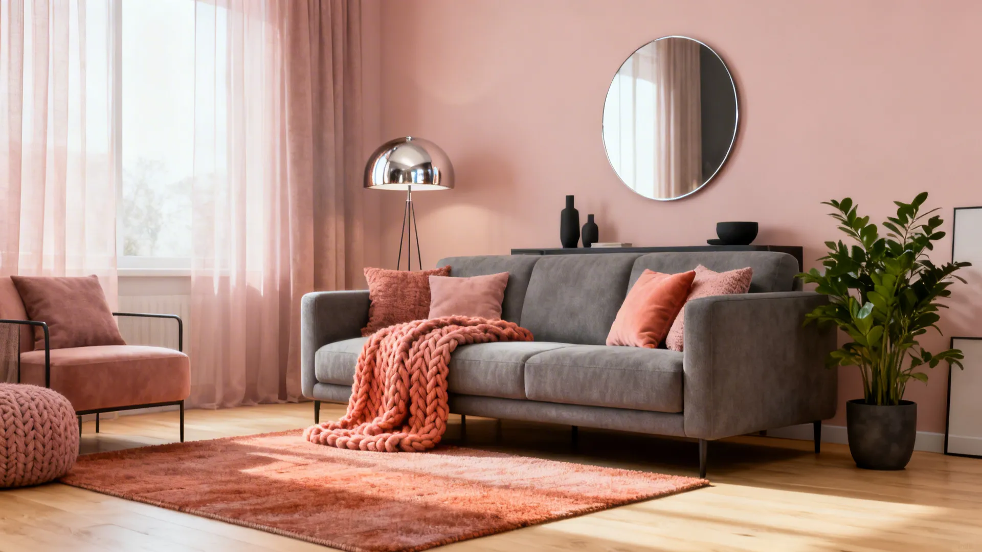 5 Pink and Grey Living Room Ideas