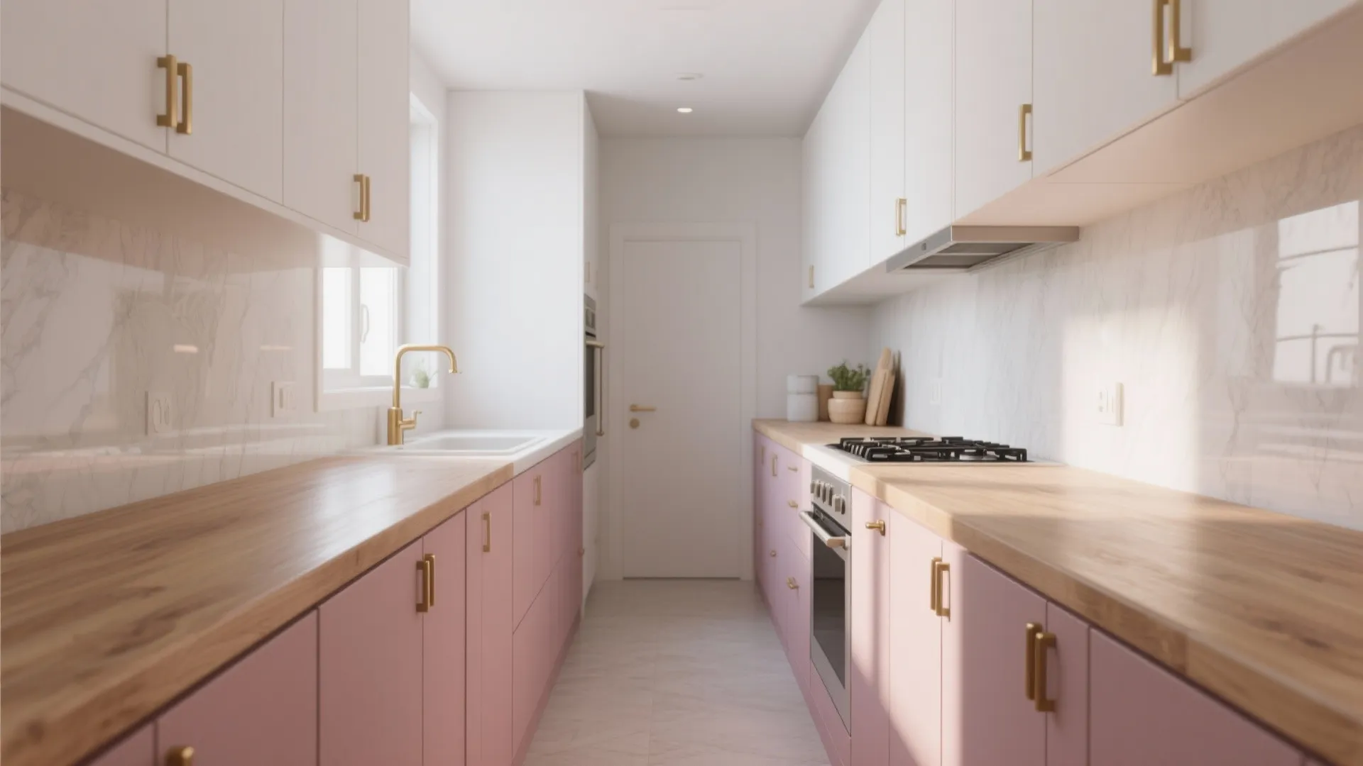 3. Pink in the Kitchen — Playful Cabinets