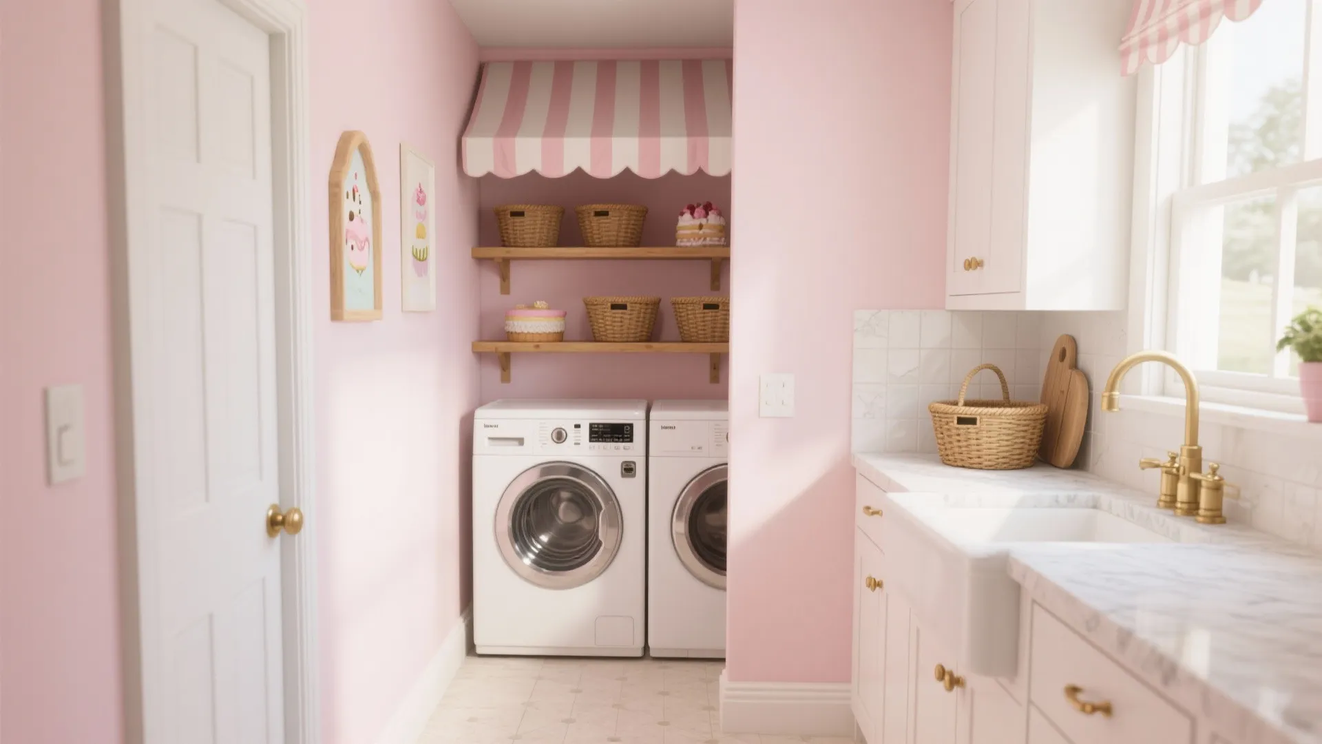 Pink Laundry Room Ideas: 5 Creative Looks: Fresh, practical pink laundry room ideas I use with small spaces