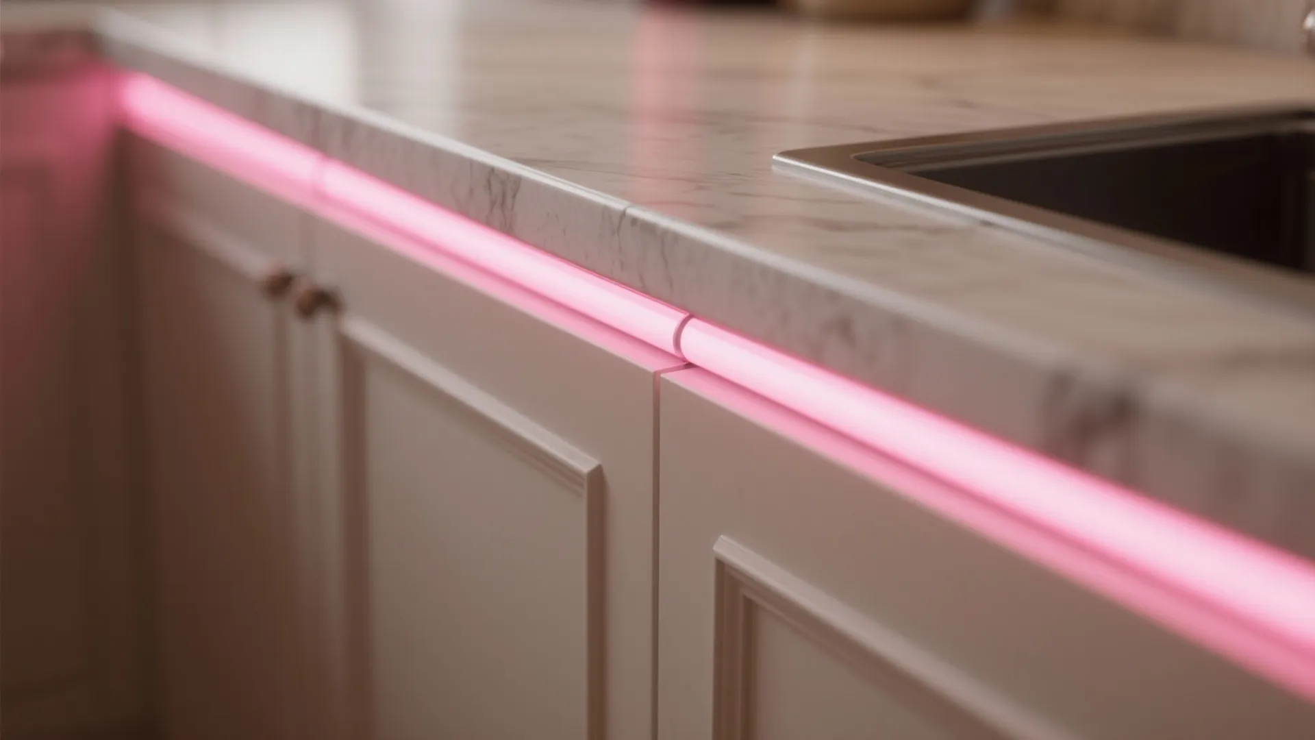 4. LED pink strip for subtle mood lighting