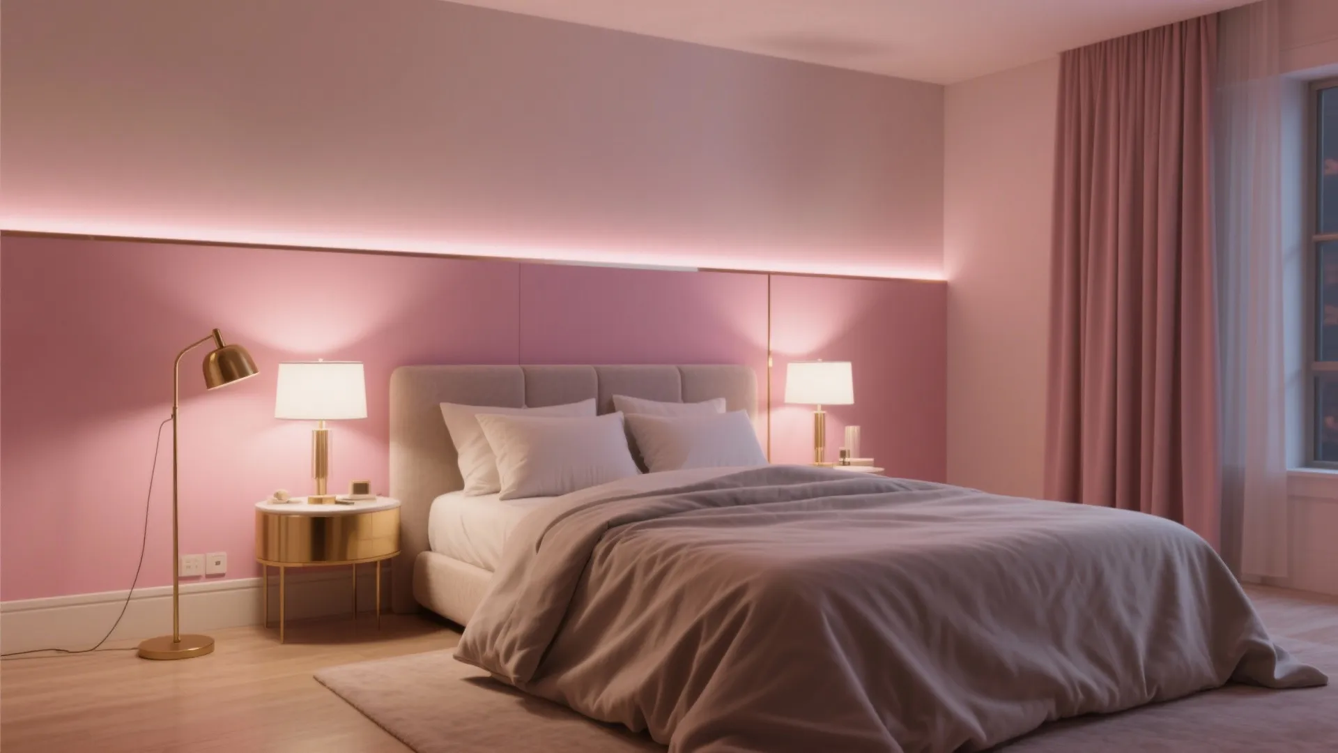 Lighting that loves pink: layer warm white, dimmers, and soft glow