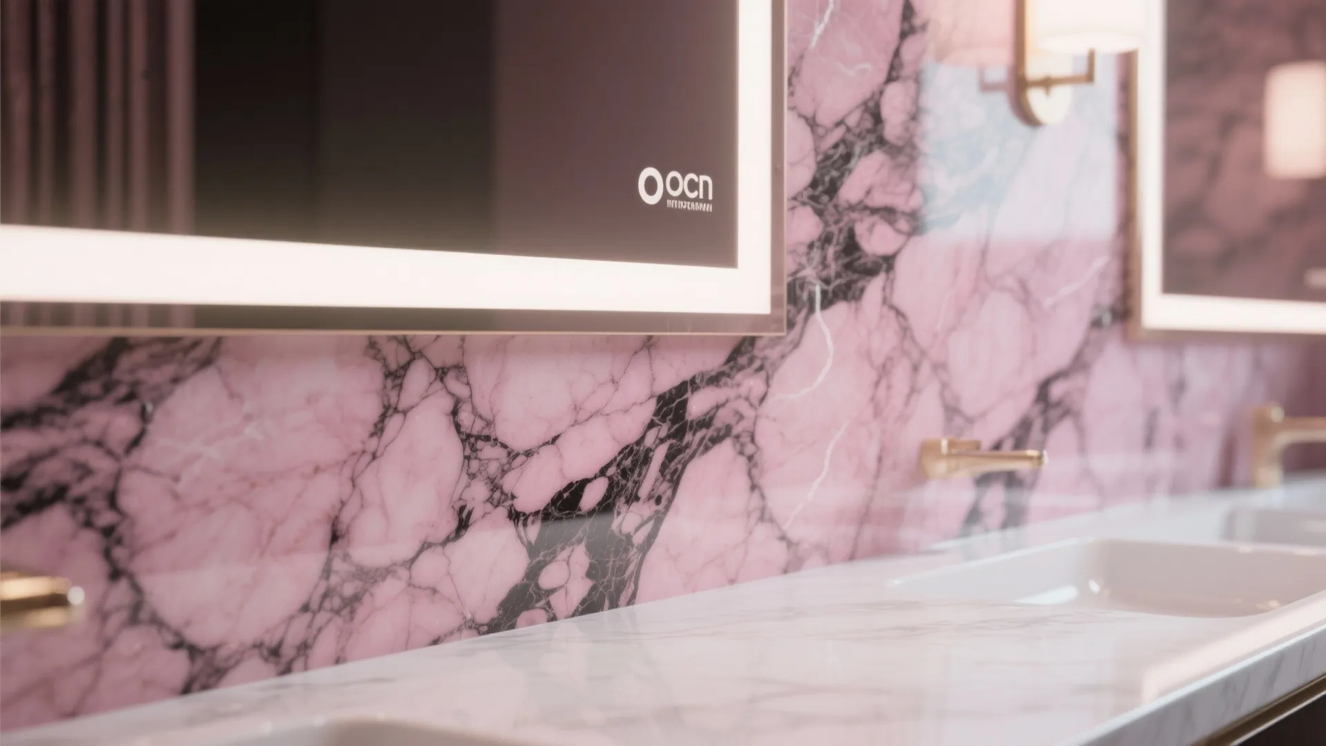 3: Pattern play — pink marble with black veins