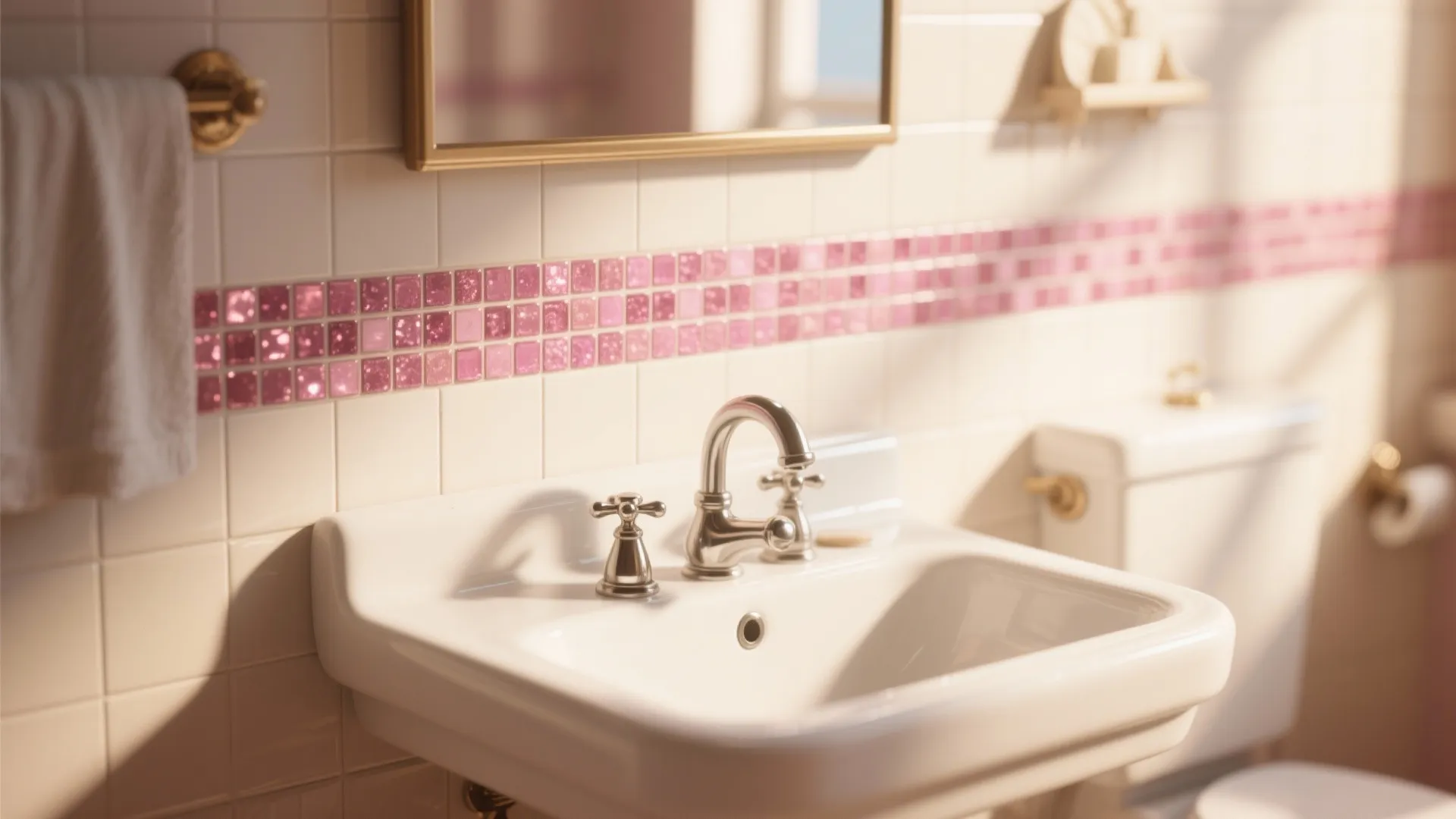 8. Pink Mosaic Accent Wall