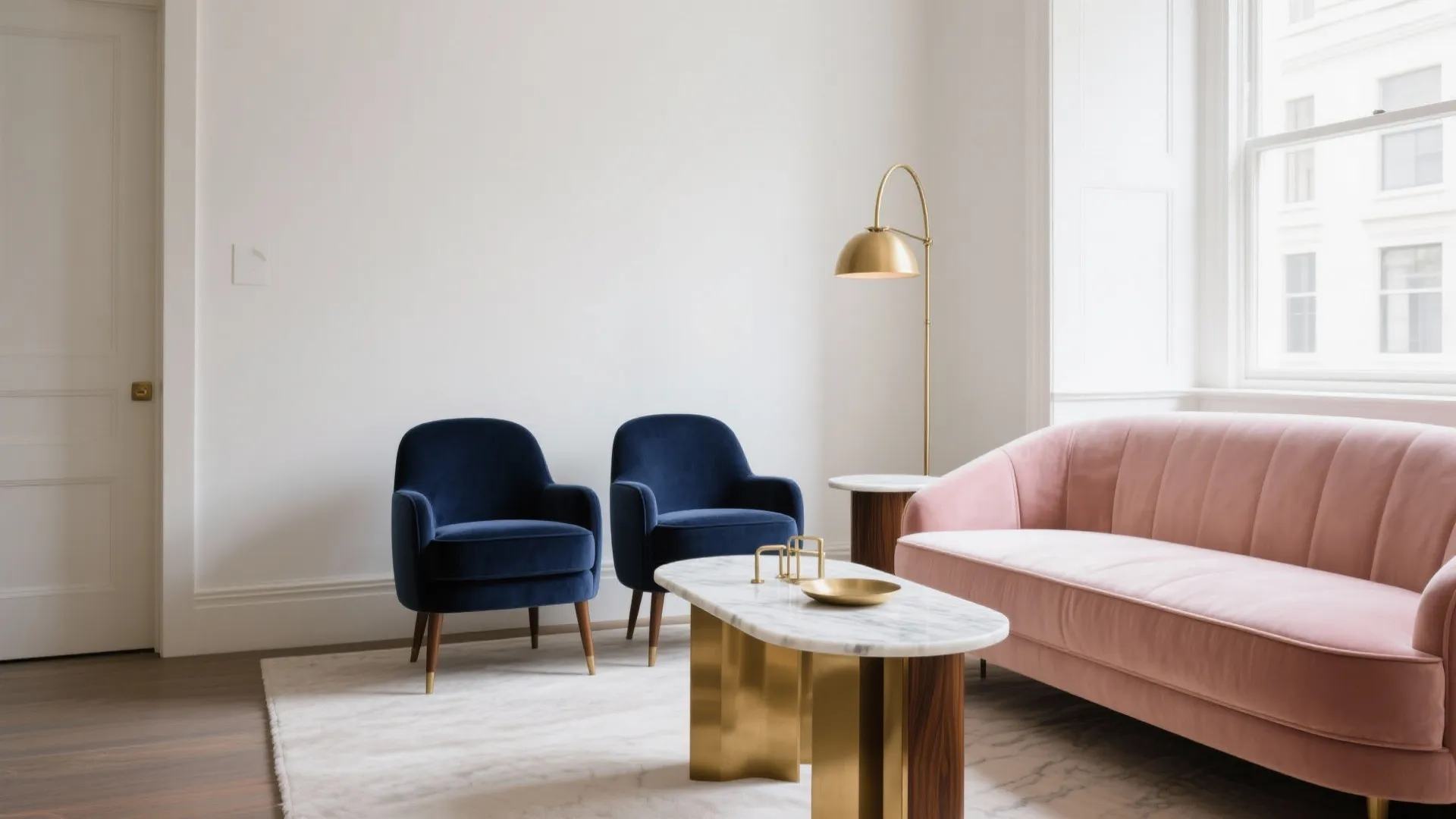 Pink + Navy with Brass: Sophisticated and Dramatic