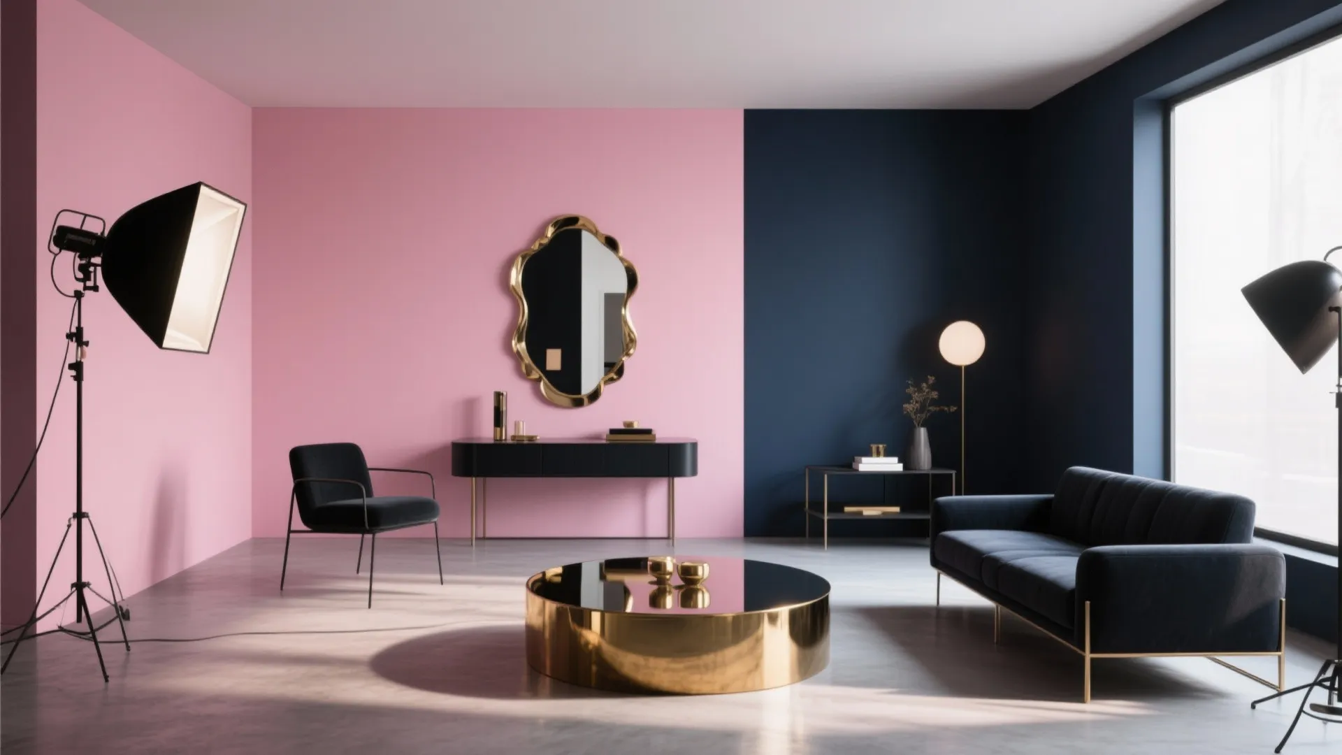 4. High-Contrast Pink with Black or Navy