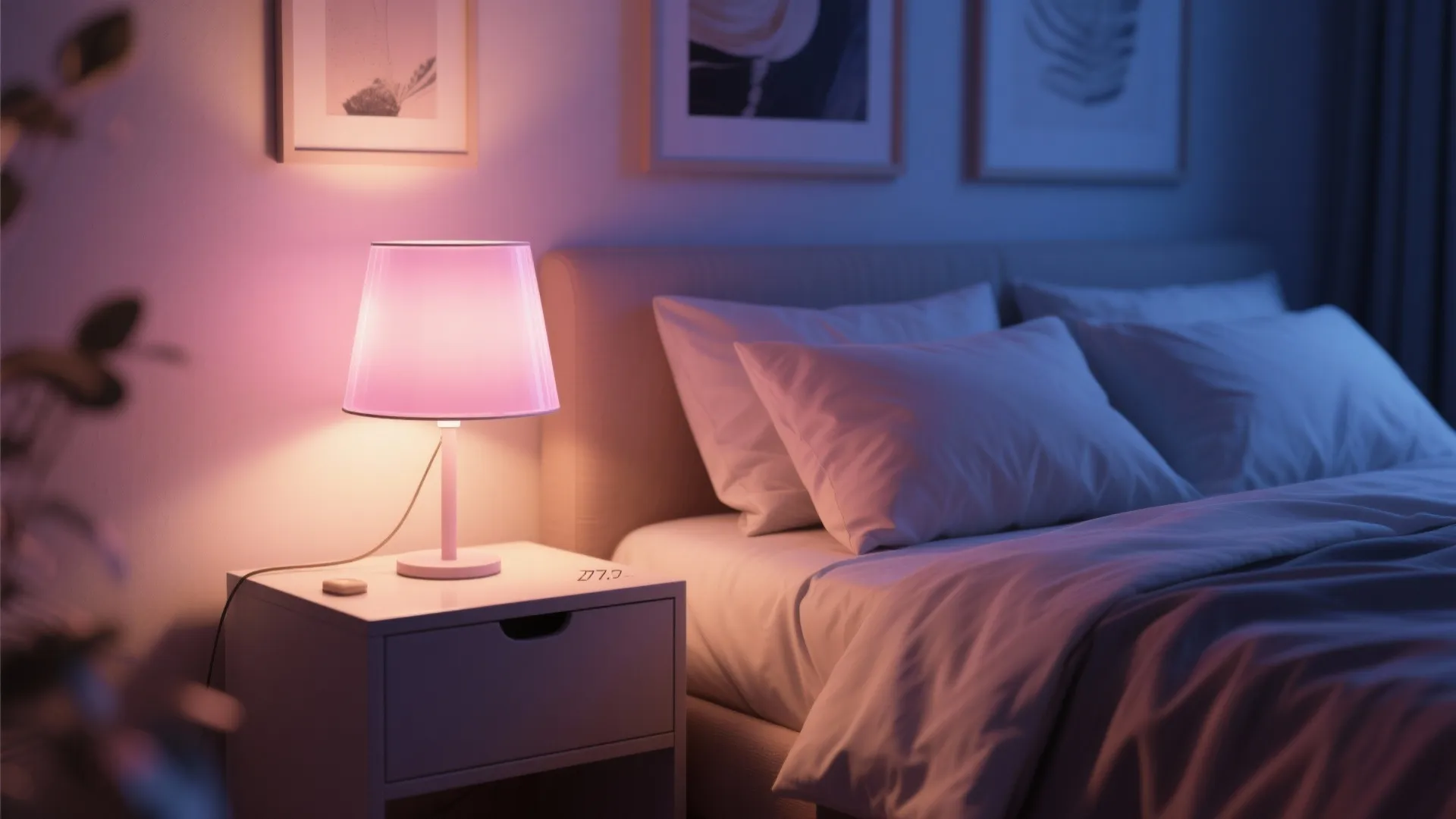 4. Use a Pink Shade as a Night Light