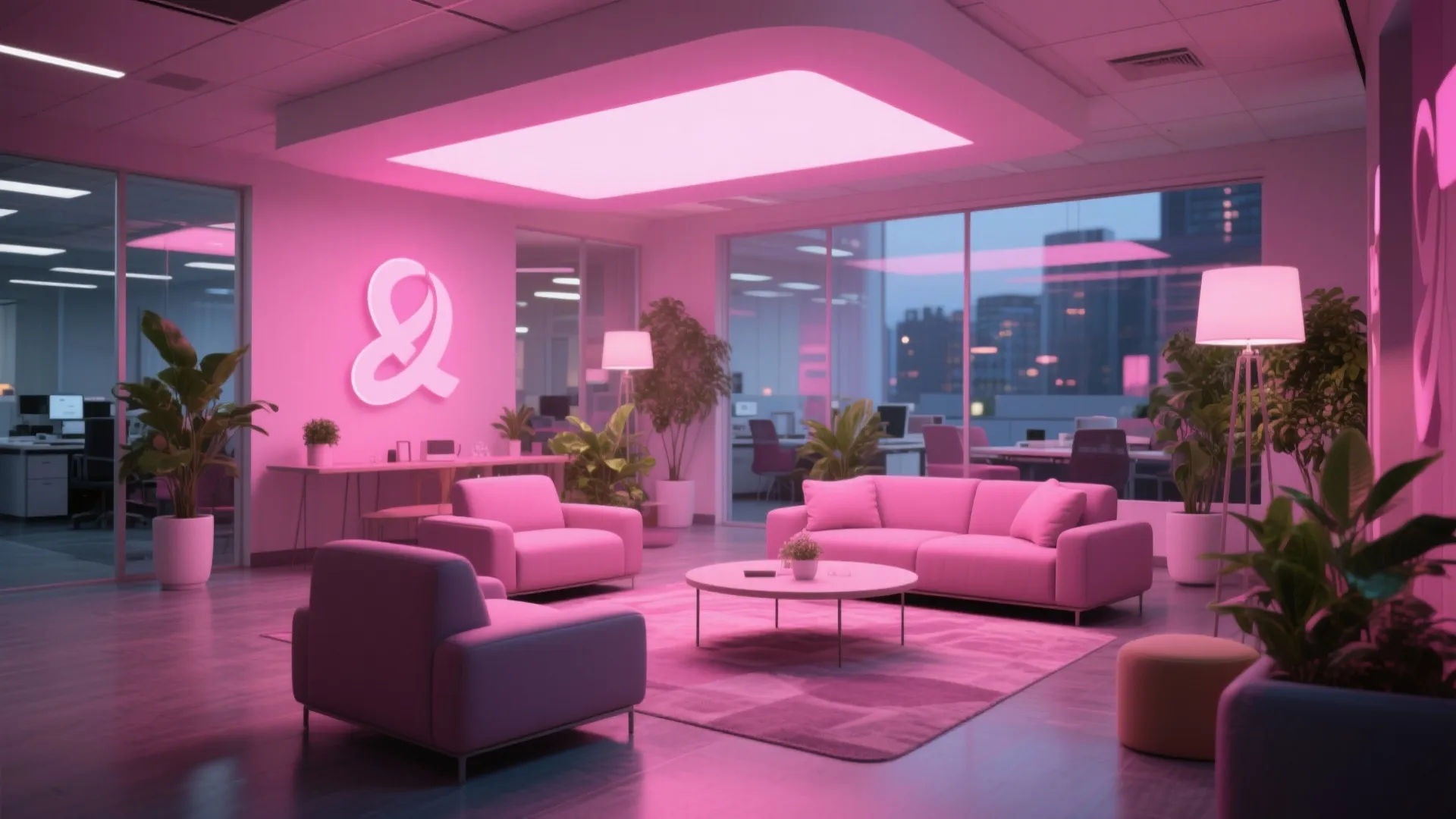 10. Pink Lighting or Projections