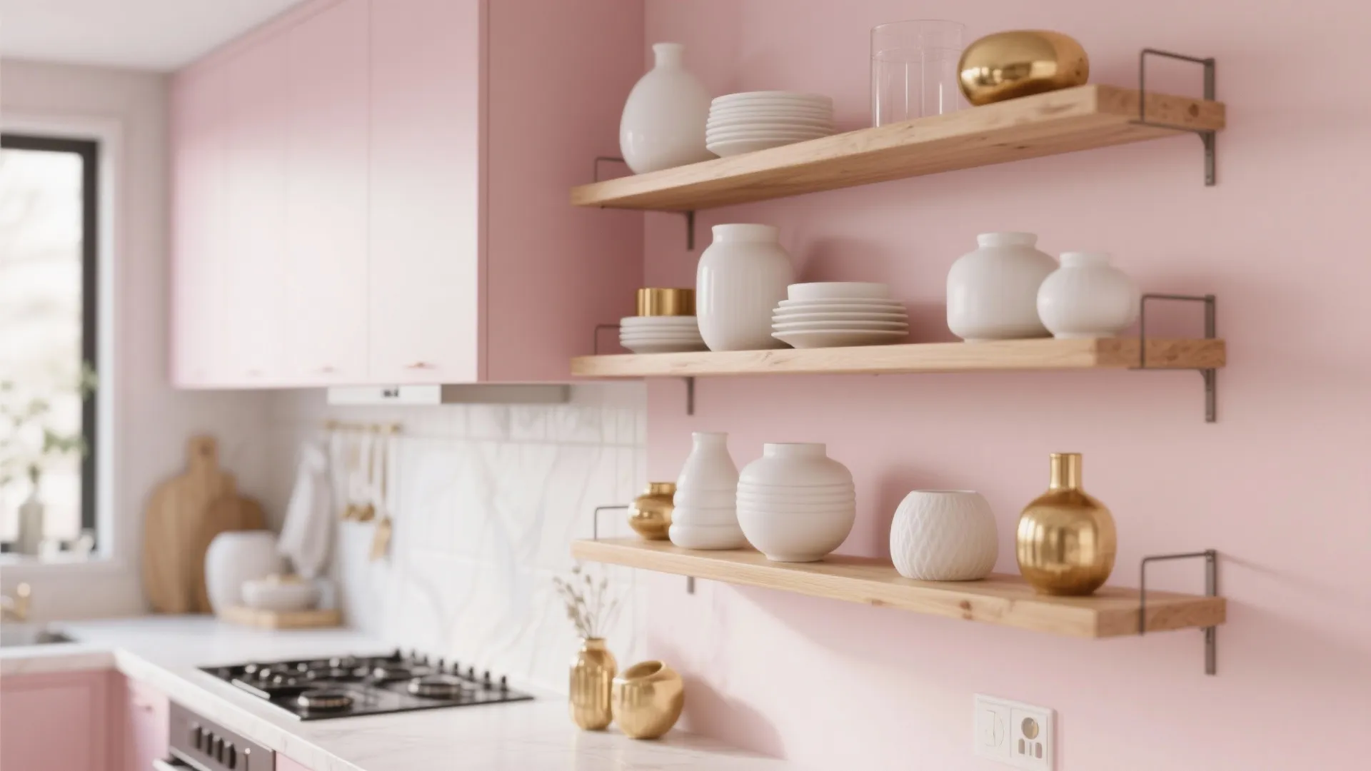 8. Pink Open Shelving
