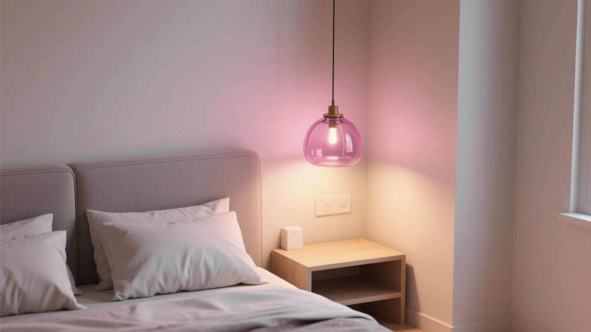 3. Glass Pendant as Bedside Accent