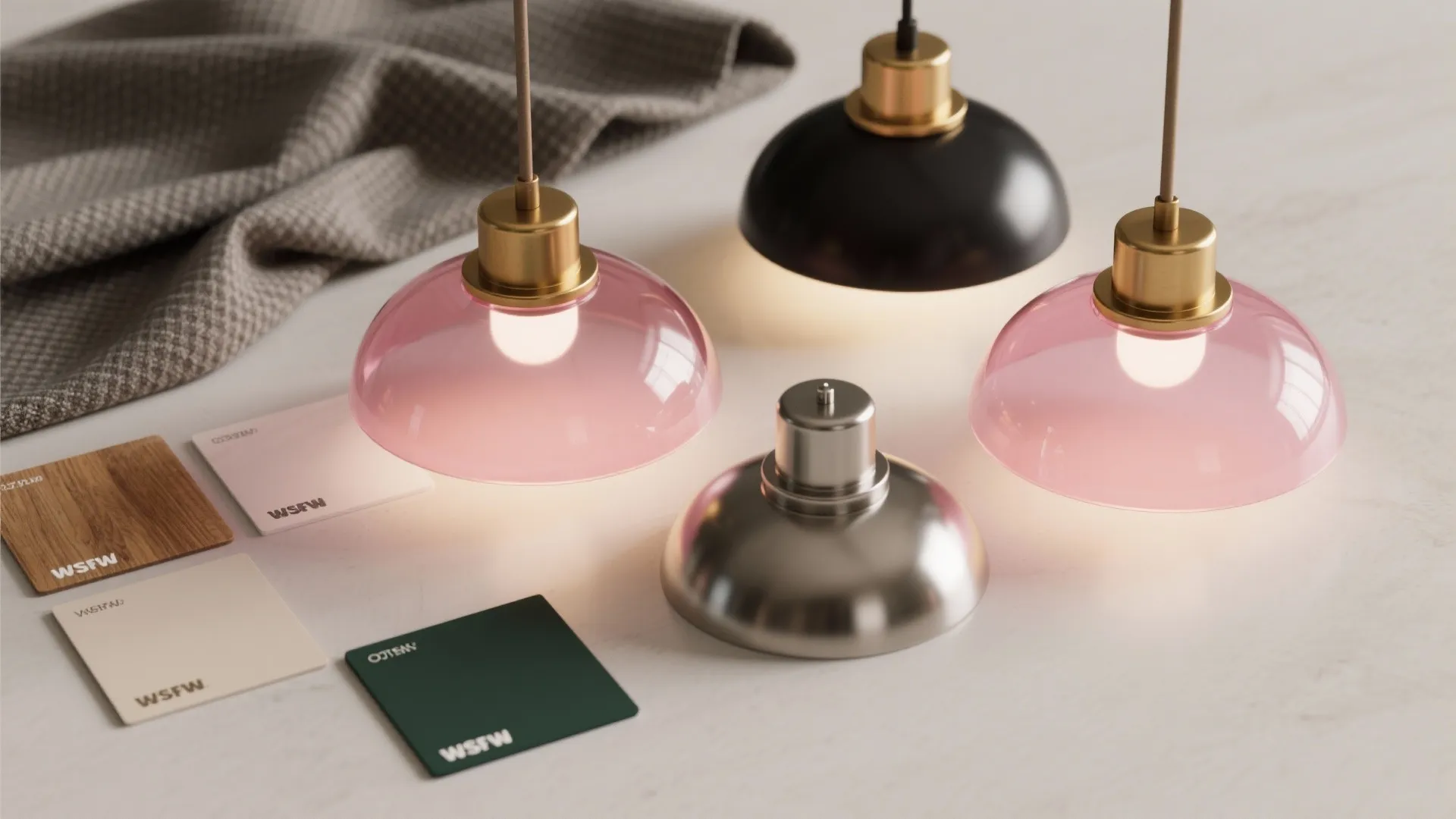 5. Mix Metal Finishes with Pink Glass