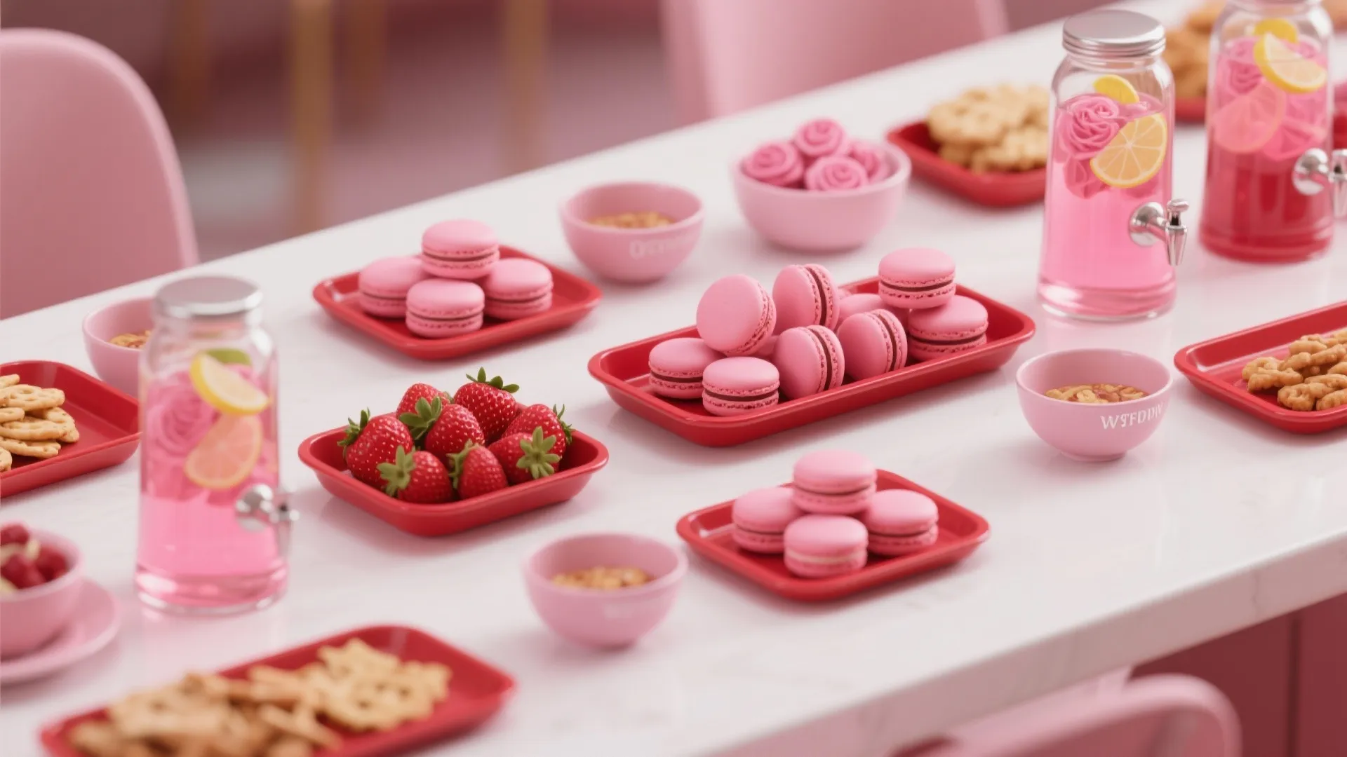 3. Pink & Red Snack Bar