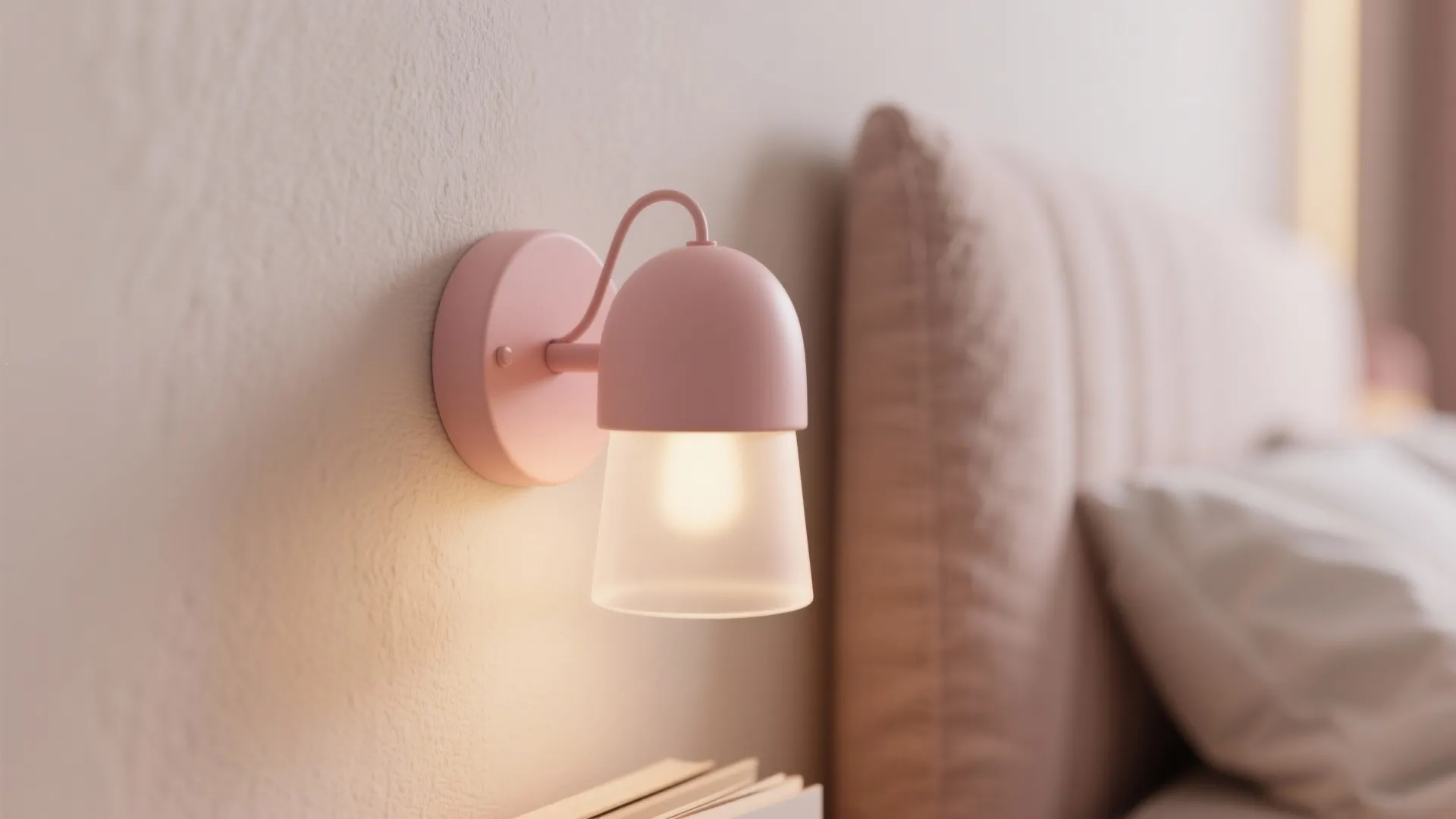 1. Soft Pink Sconce as a Bedside Accent