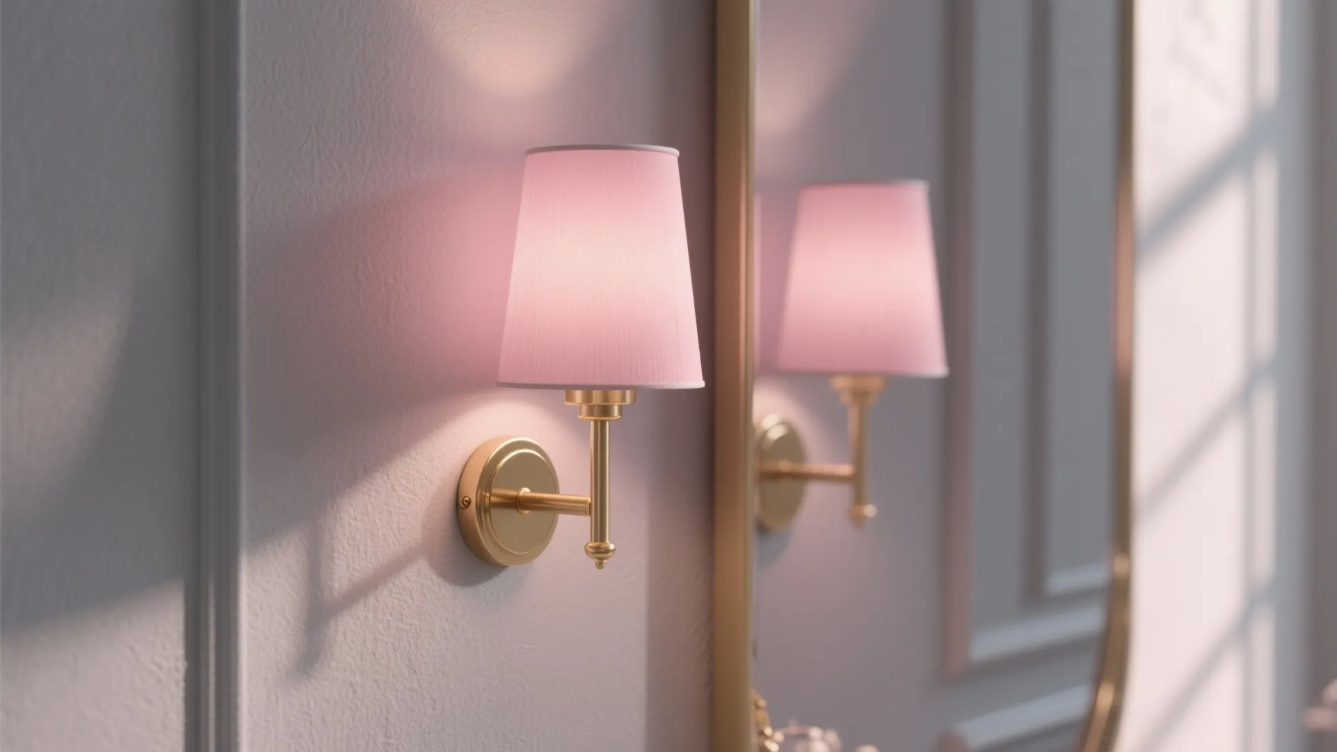 2. Pink wall sconce to expand depth