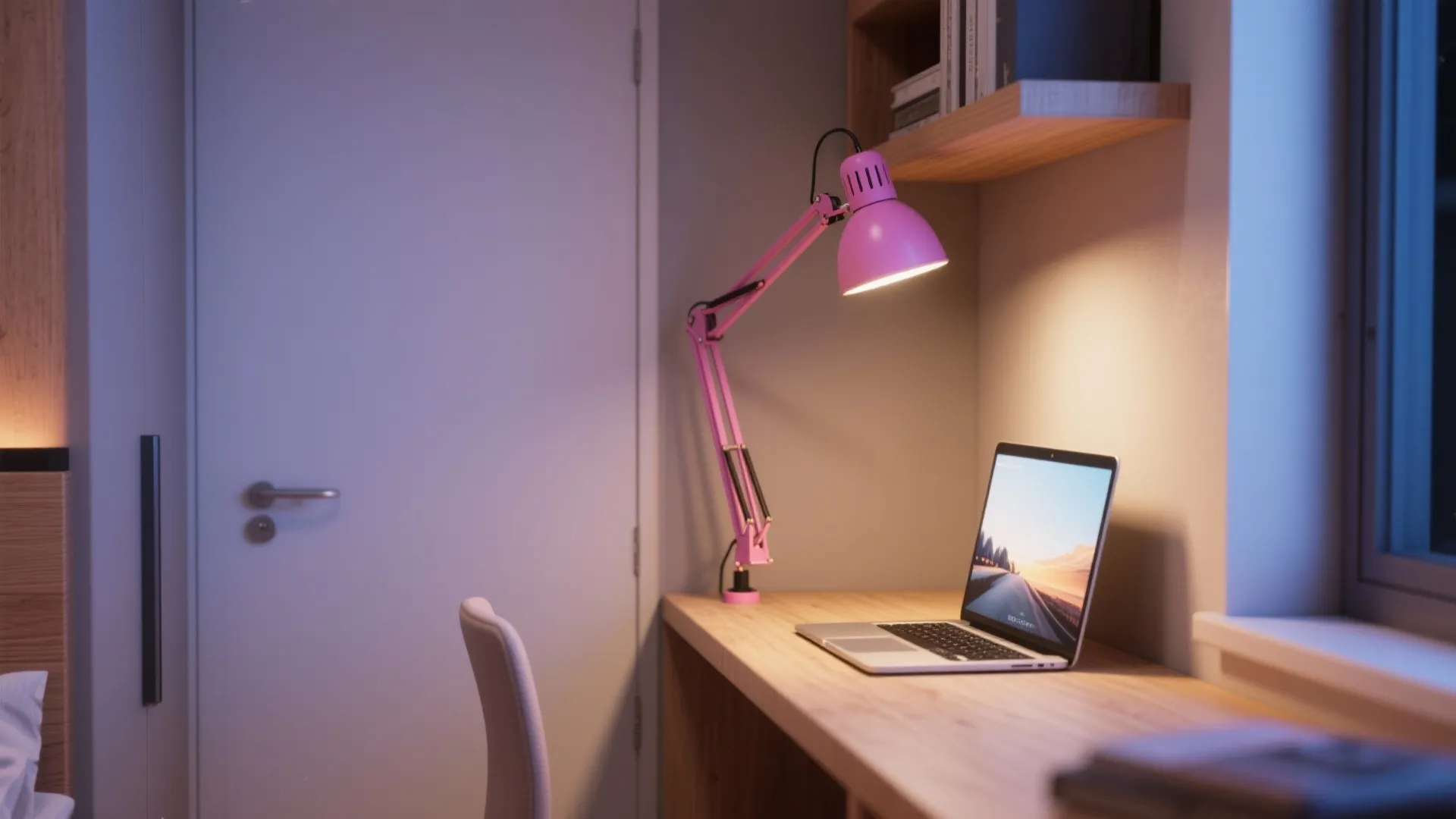 4. Pink Swing Arm Lamp for Task Flexibility