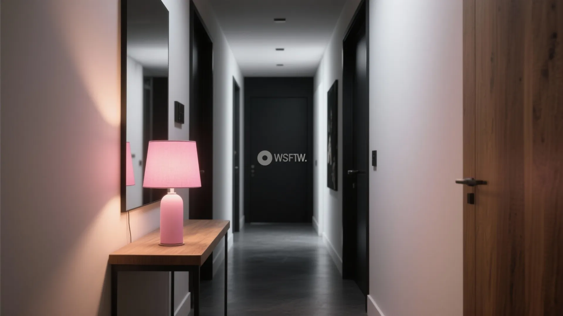 2. Accent Corners with a Pink Table Lamp