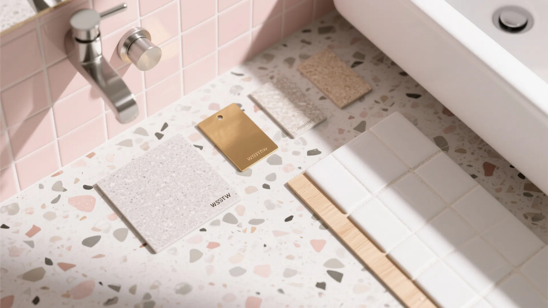 Terrazzo and Pink: Speckled Floors, Calm Walls