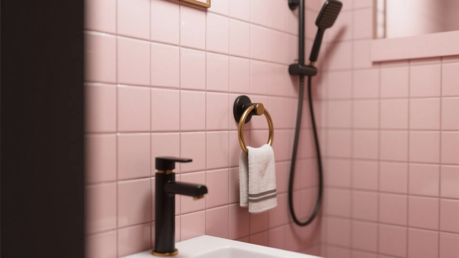 1. Soft Pink Palette with Contrasting Hardware