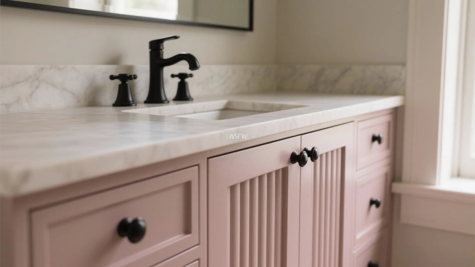 Idea 3: A pink vanity (painted, not pricey)