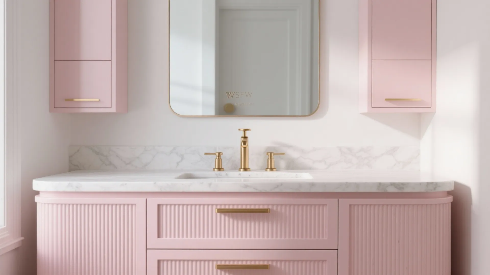 Statement Pink Vanity With Smart Storage