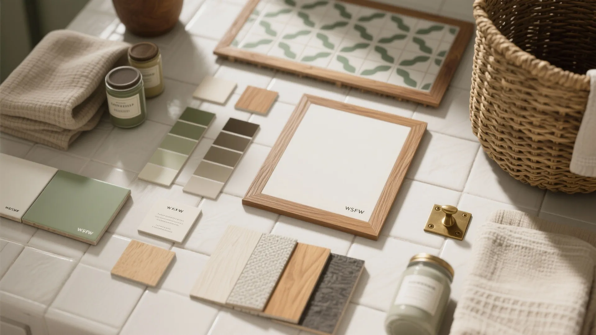 5. Make it Pinterest-pretty: bold tile, open shelving, and baskets