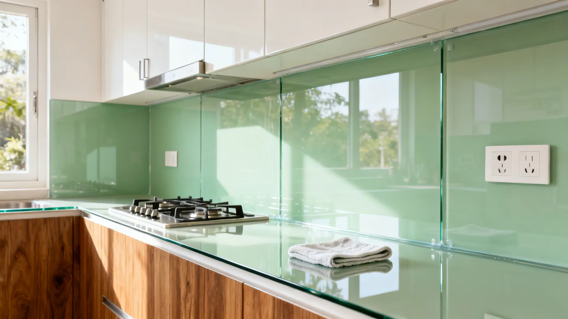 Glass Backsplash for Light, Shine, and Easy Cleaning