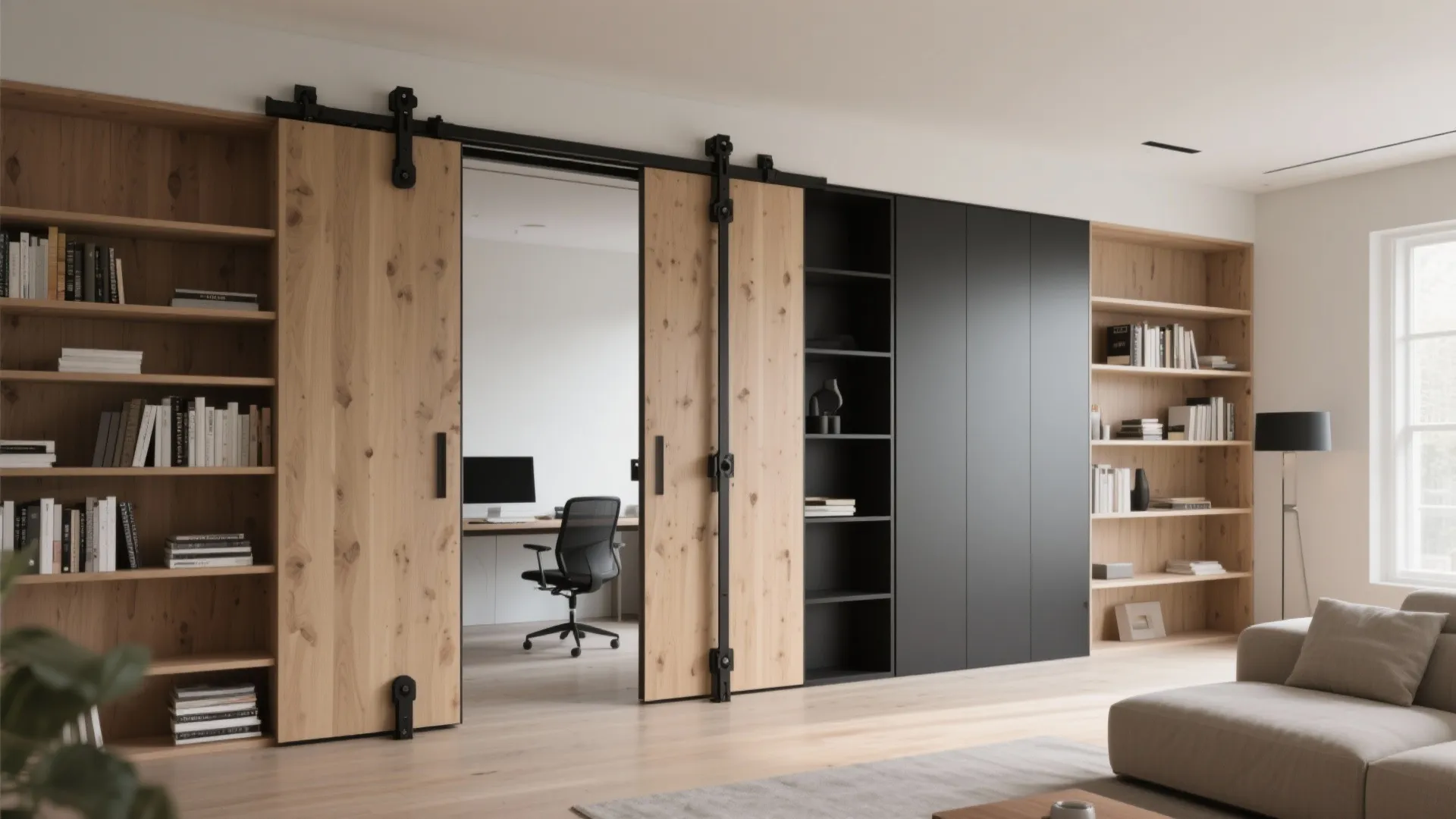 Pivoting and Rotating Walls That Flip a Room’s Function