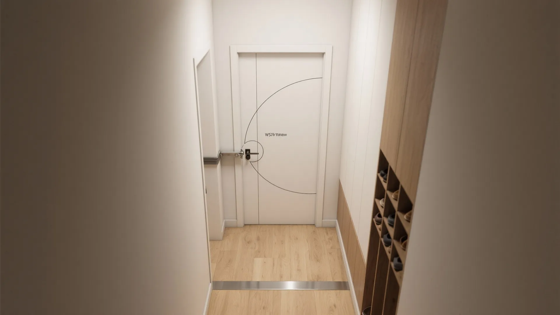 3) Pivot or offset hinge to maximize swing and clearance