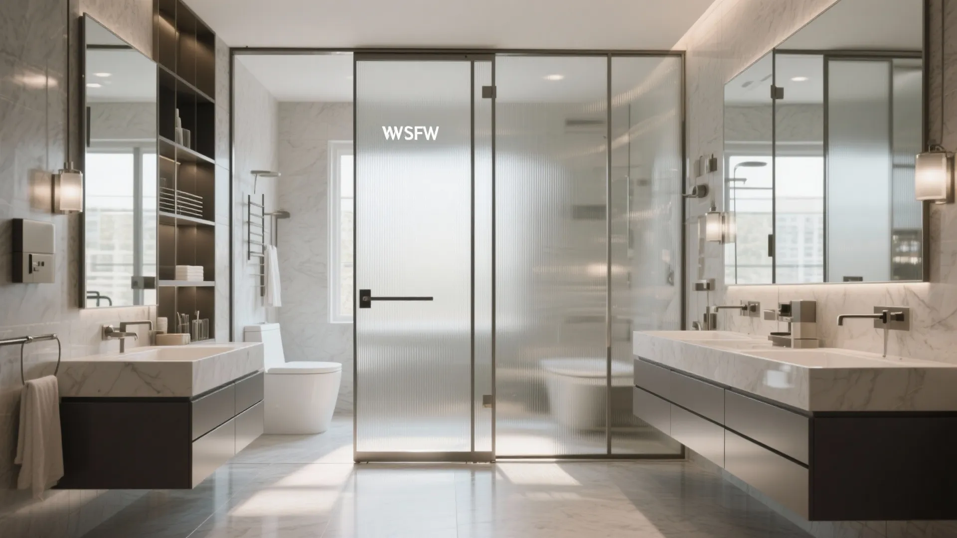 9. Pivot Doors with Frameless Edge