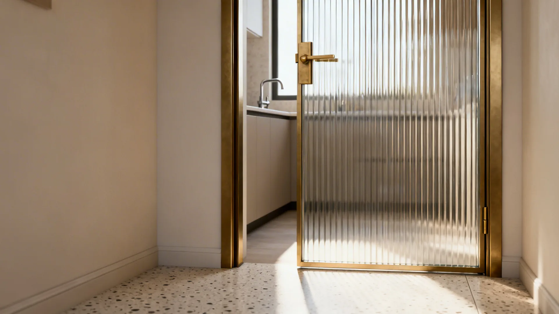 Pivoting Fluted-Glass Gate