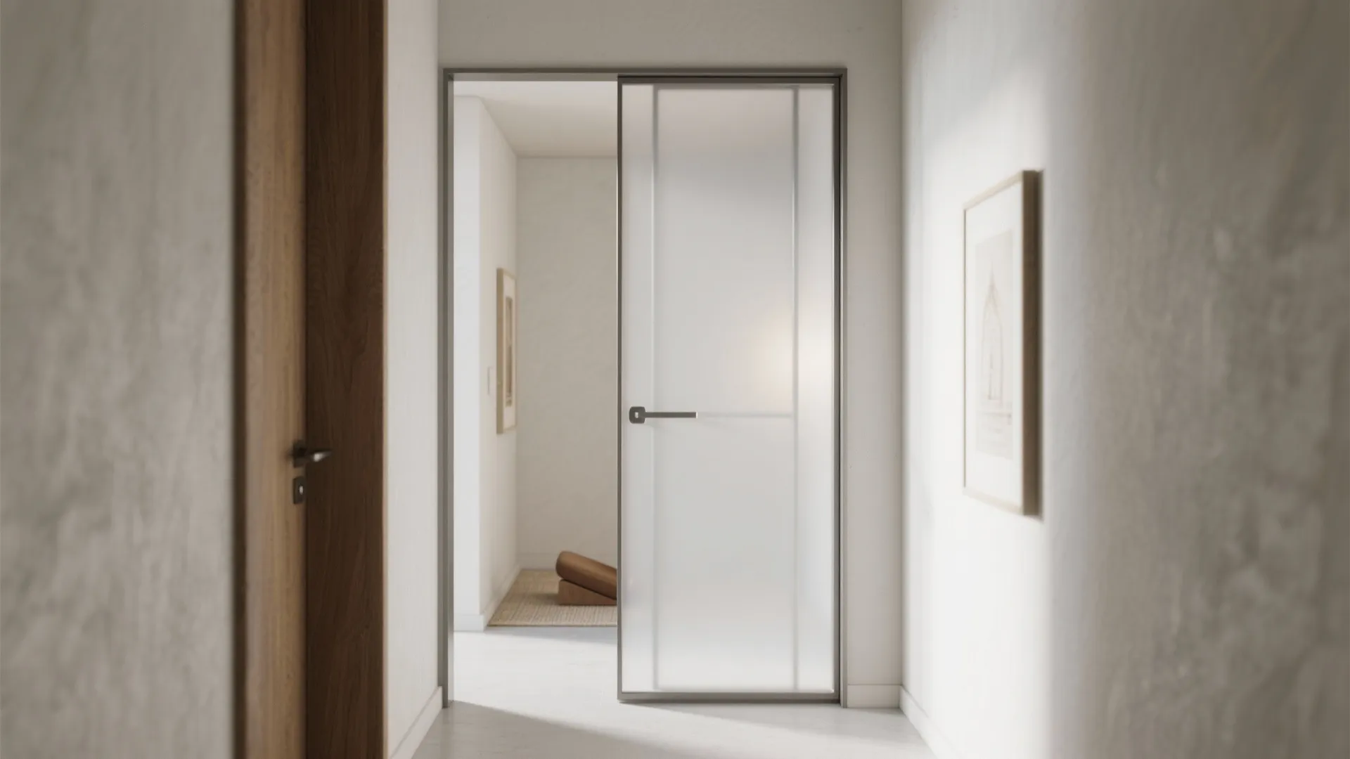 Tips 4: Frosted glass pivot with a narrow frame