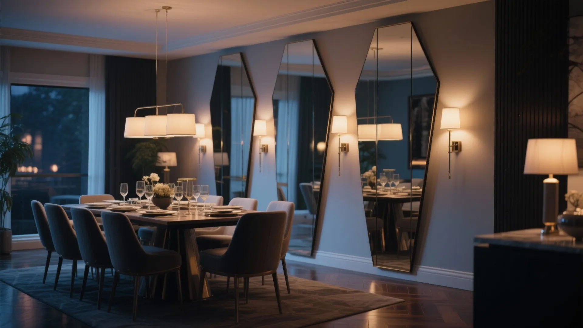 10. Floor-to-Ceiling Pivot Mirrors