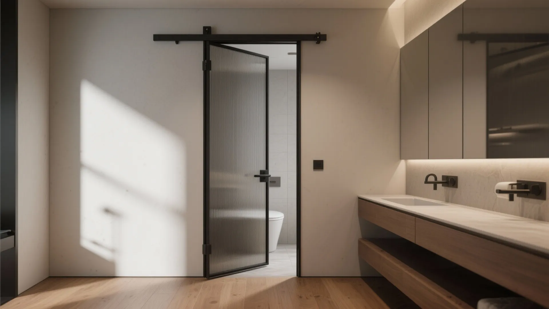 4. Pivot and Offset Doors: Modern Minimalism