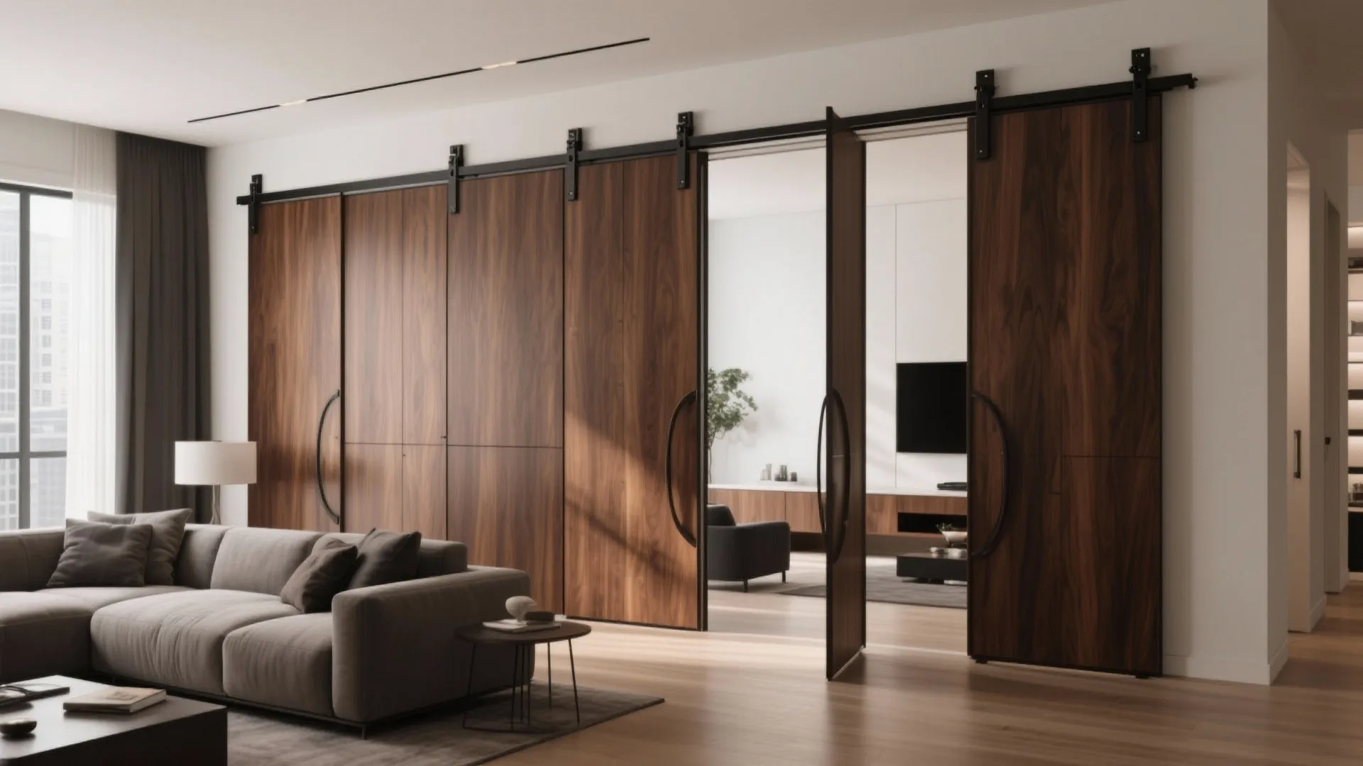 Pivoting Wood Panels for Flexible Zones