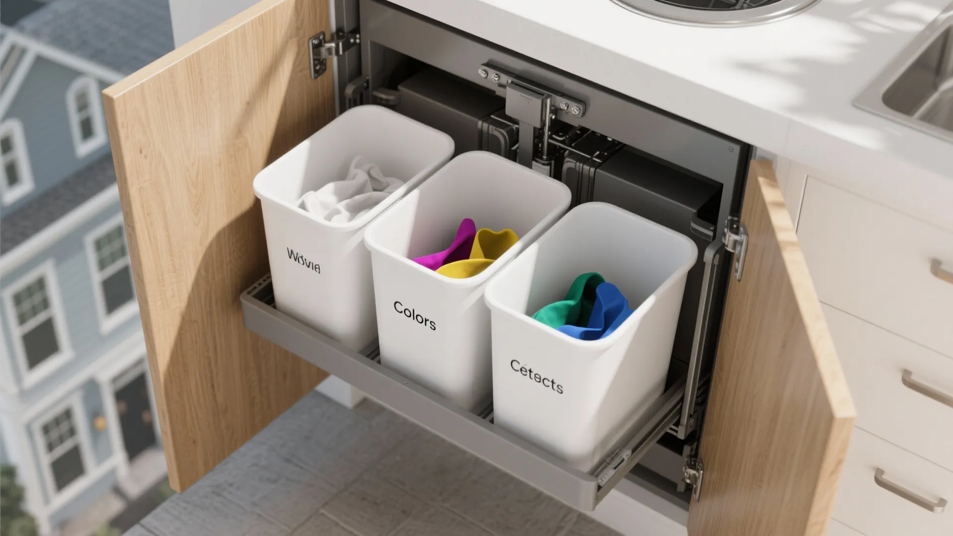 3. Pivoting Chute with Integrated Sorting Bins
