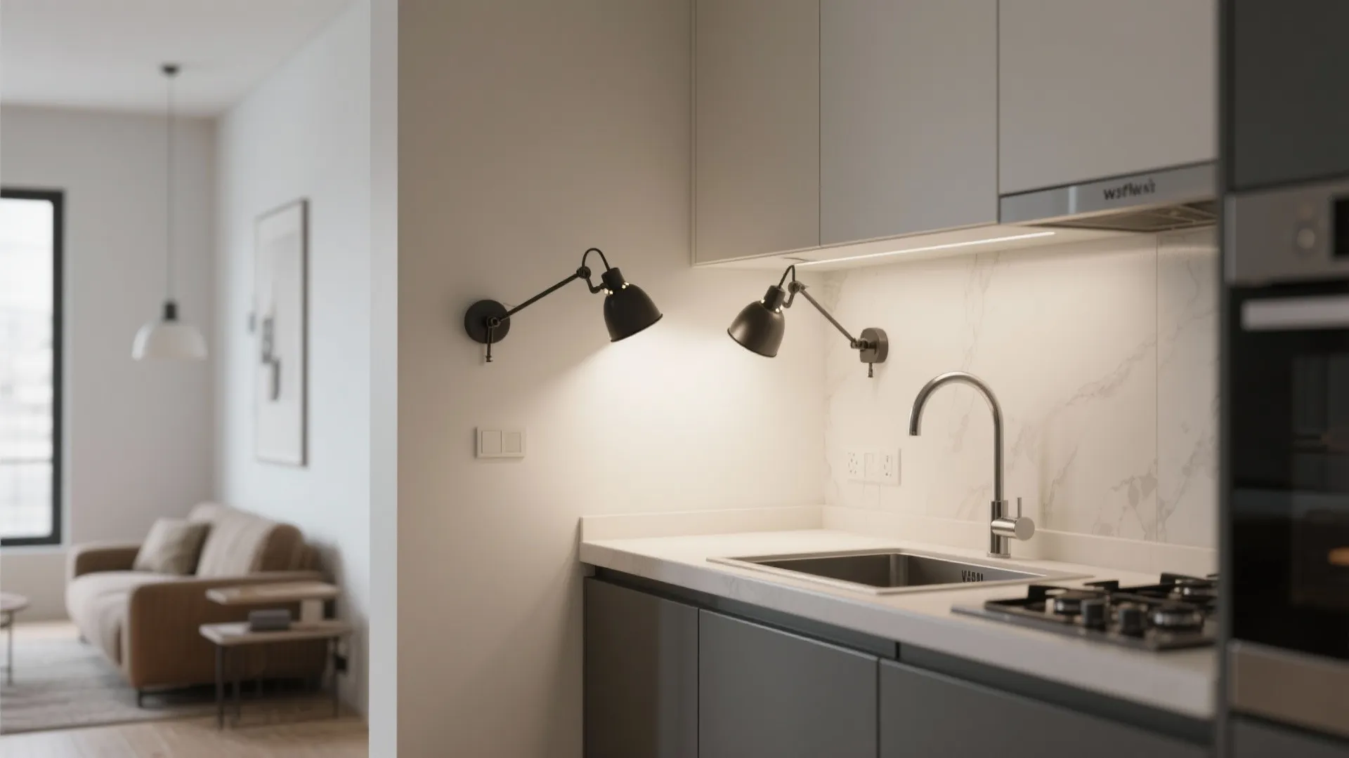 4) Pivoting heads for flexible L layouts