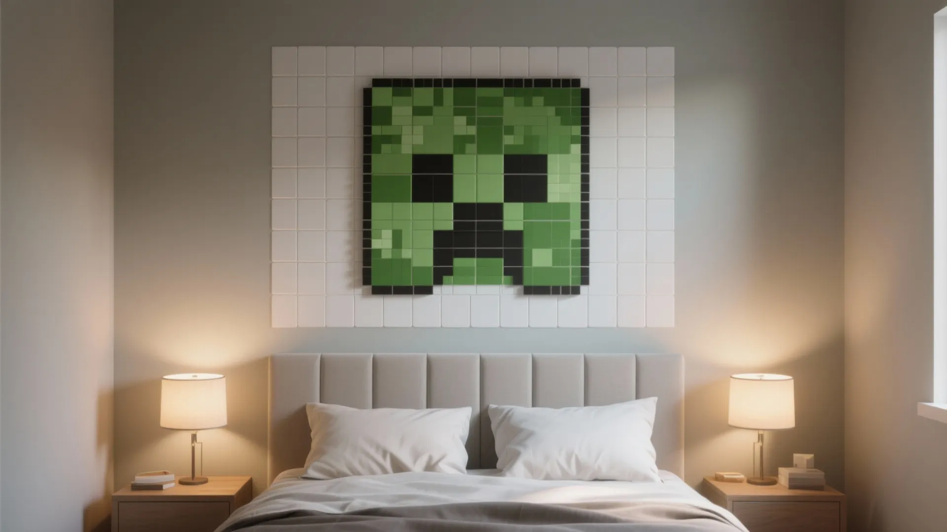 1. Pixel-art feature wall