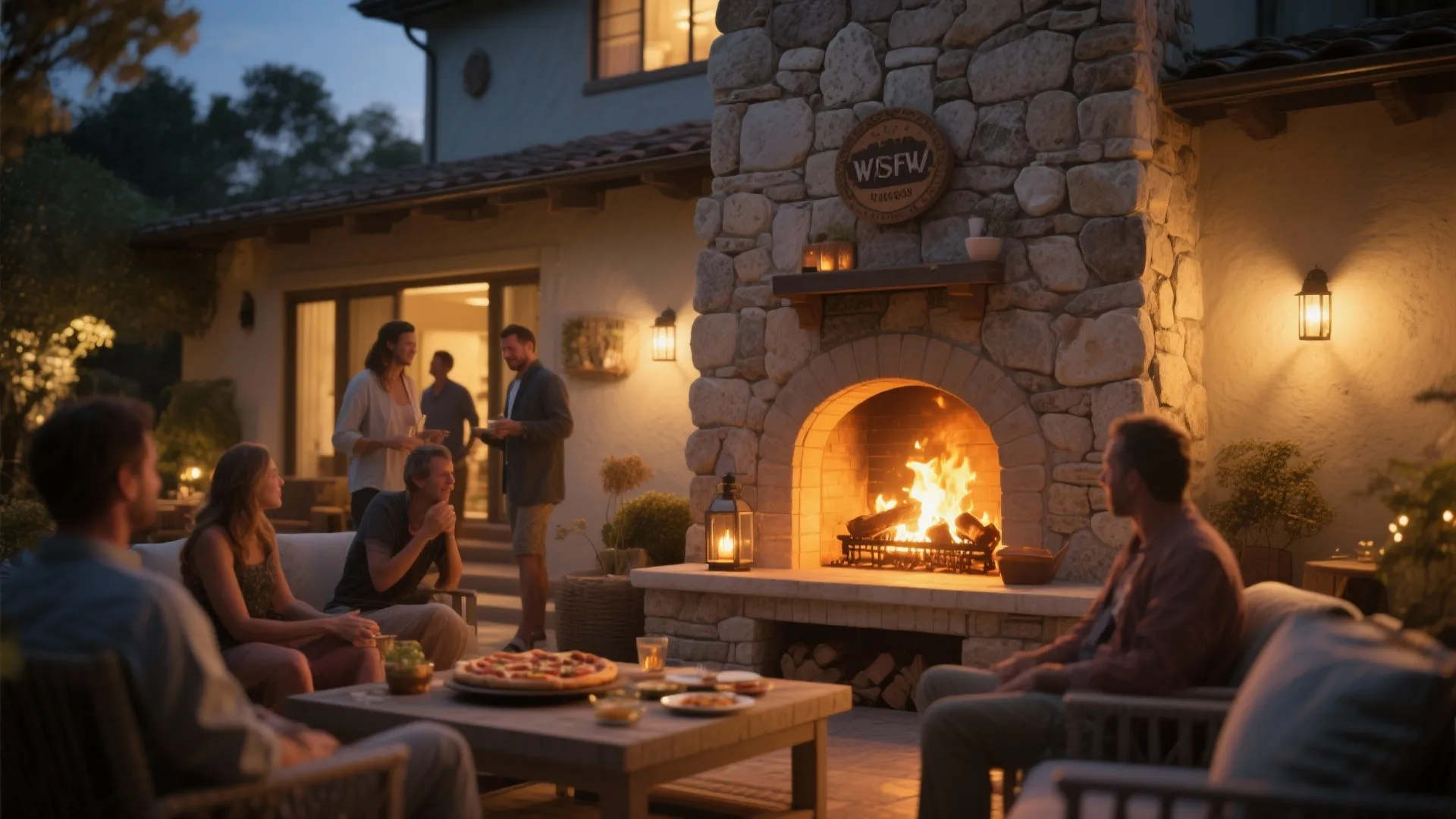 5. Fireplace or Pizza Oven Feature Wall