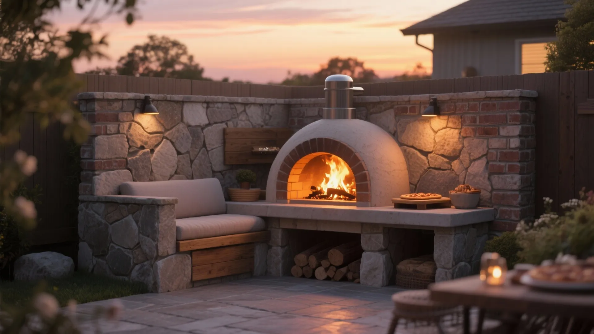 2. Built-in pizza oven nook