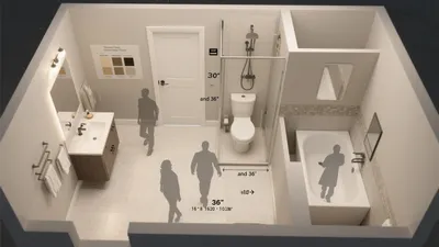 Spacious Modern Bathroom Layout with Ergonomic Design