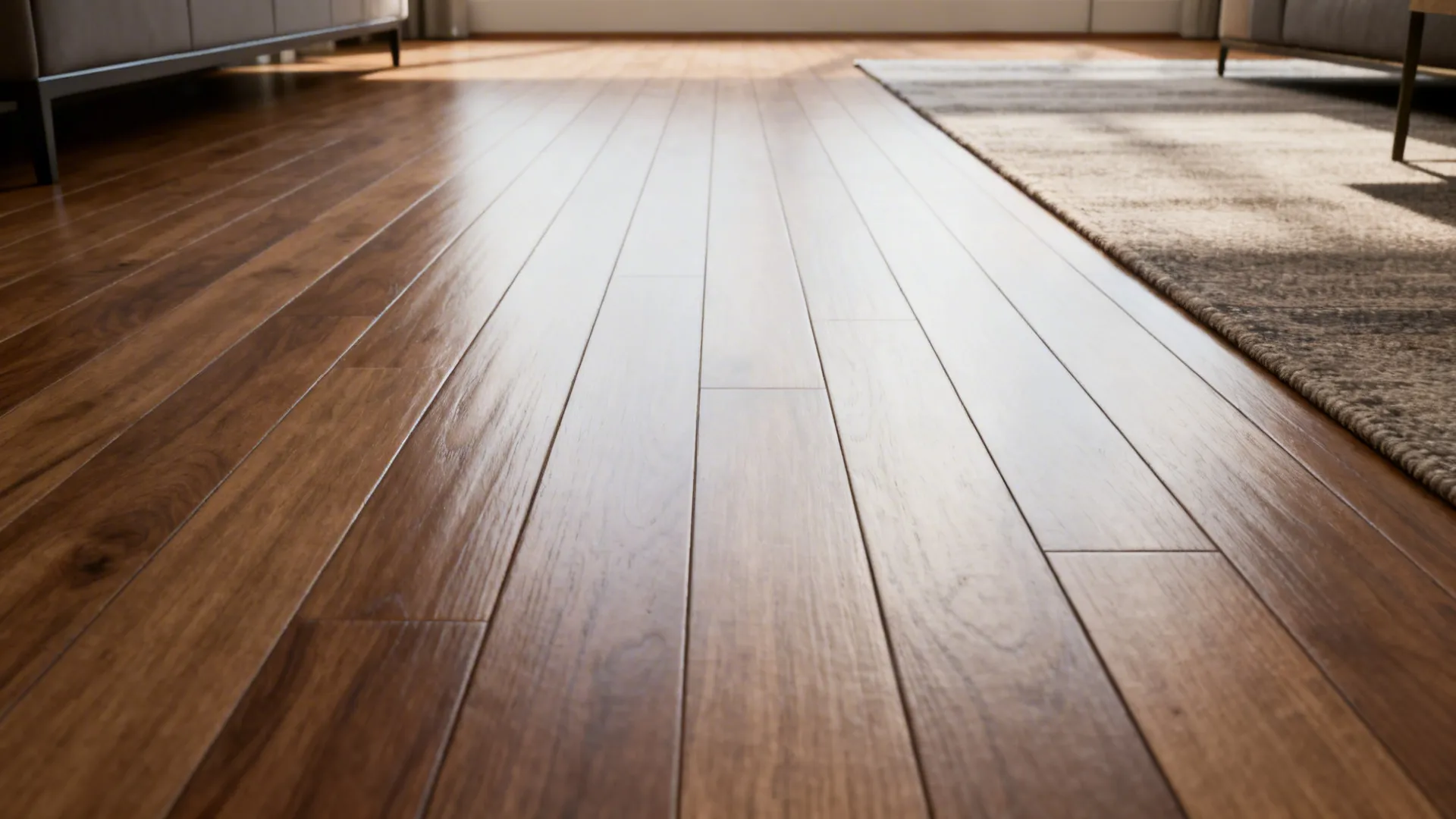 2. Use a Runner Rug or Plank Flooring Lines
