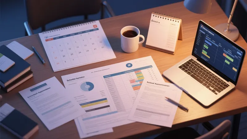 Organized Home Office Desk Setup with Productivity Tools