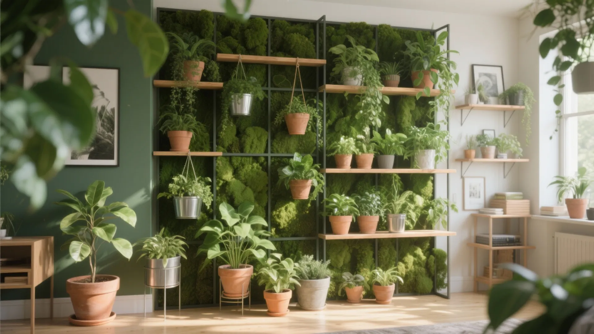 5. Green wall or plant shelf