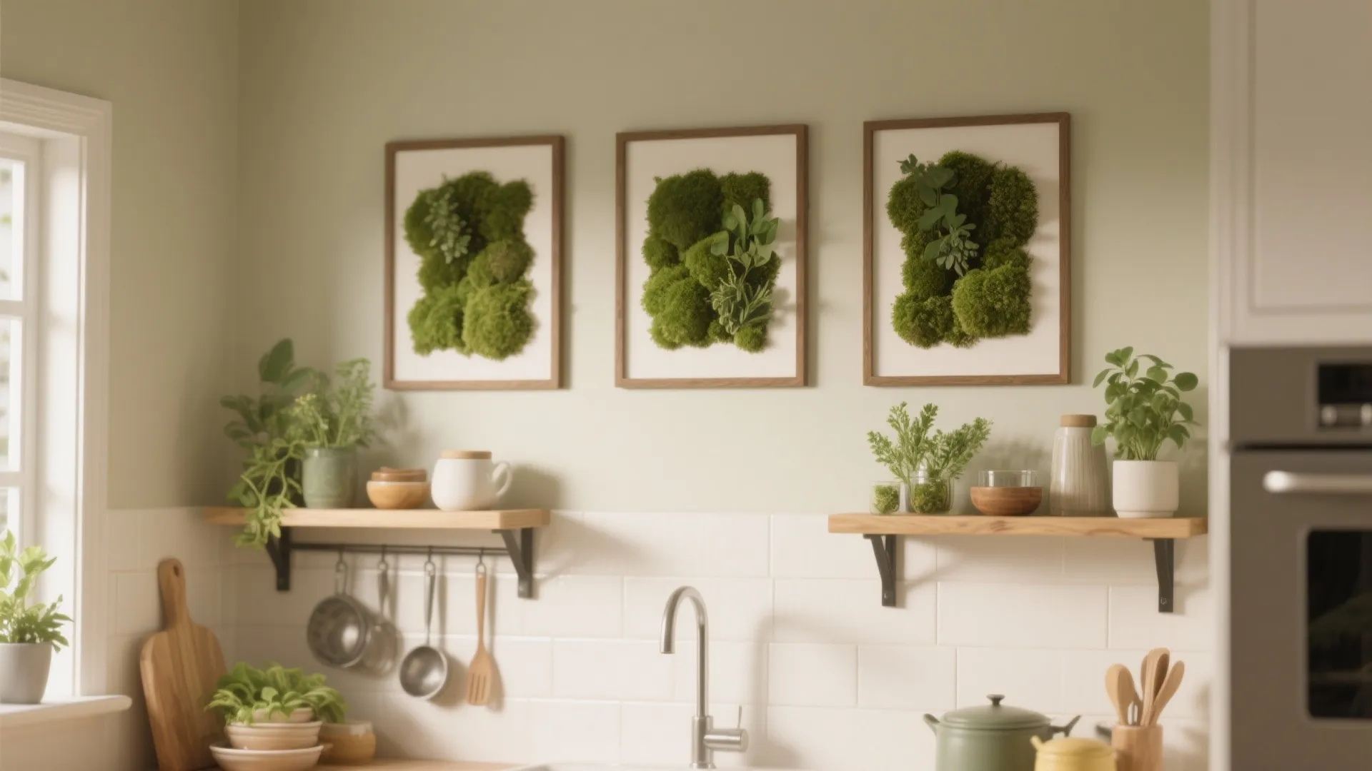 Wall-mounted plant frames