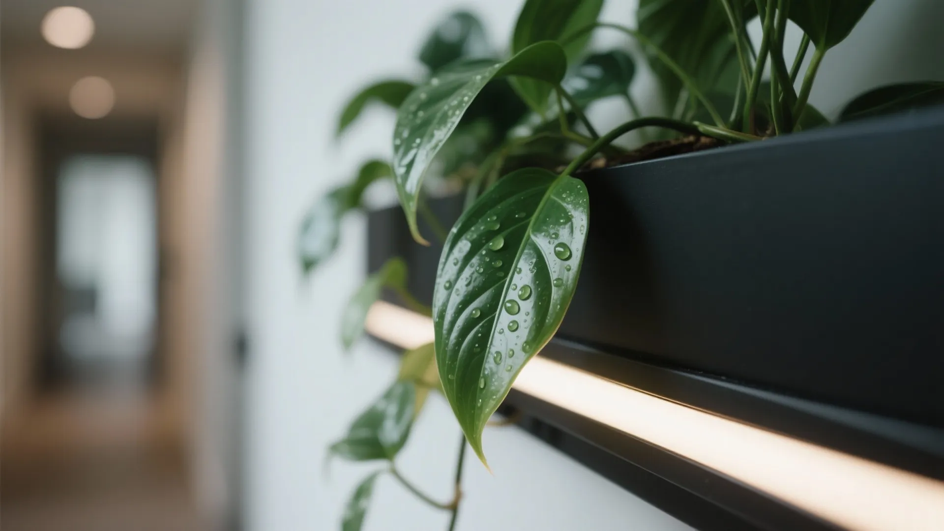 4) Green Divider: Open Shelves with Plants